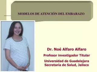 Dr. Noé Alfaro Alfaro Profesor investigador Titular Universidad de Guadalajara Secretaría de Salud, Jalisco