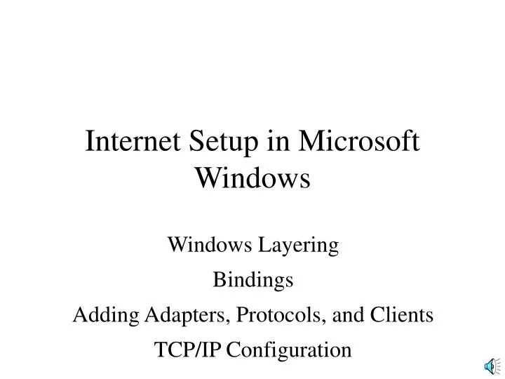 internet setup in microsoft windows