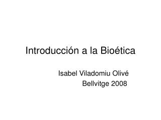 introducci n a la bio tica