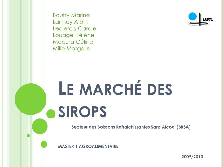 le march des sirops