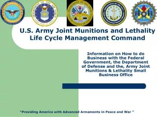 Information on How to do Business with the Federal Government, the Department of Defense and the, Army Joint Munitions &