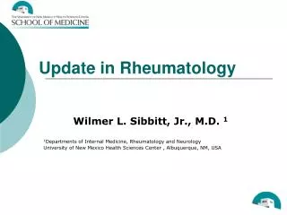 Update in Rheumatology