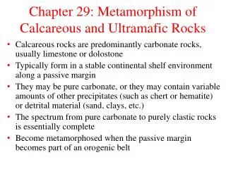 Chapter 29: Metamorphism of Calcareous and Ultramafic Rocks