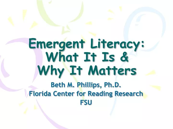 emergent literacy what it is why it matters