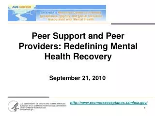 Peer Support and Peer Providers: Redefining Mental Health Recovery