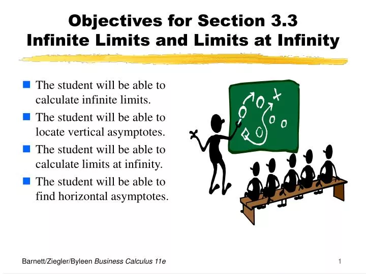 objectives for section 3 3 infinite limits and limits at infinity