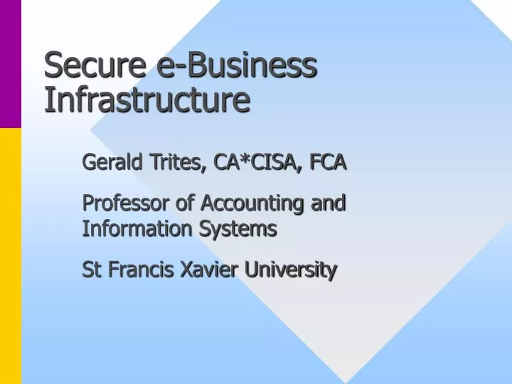 secure e business infrastructure