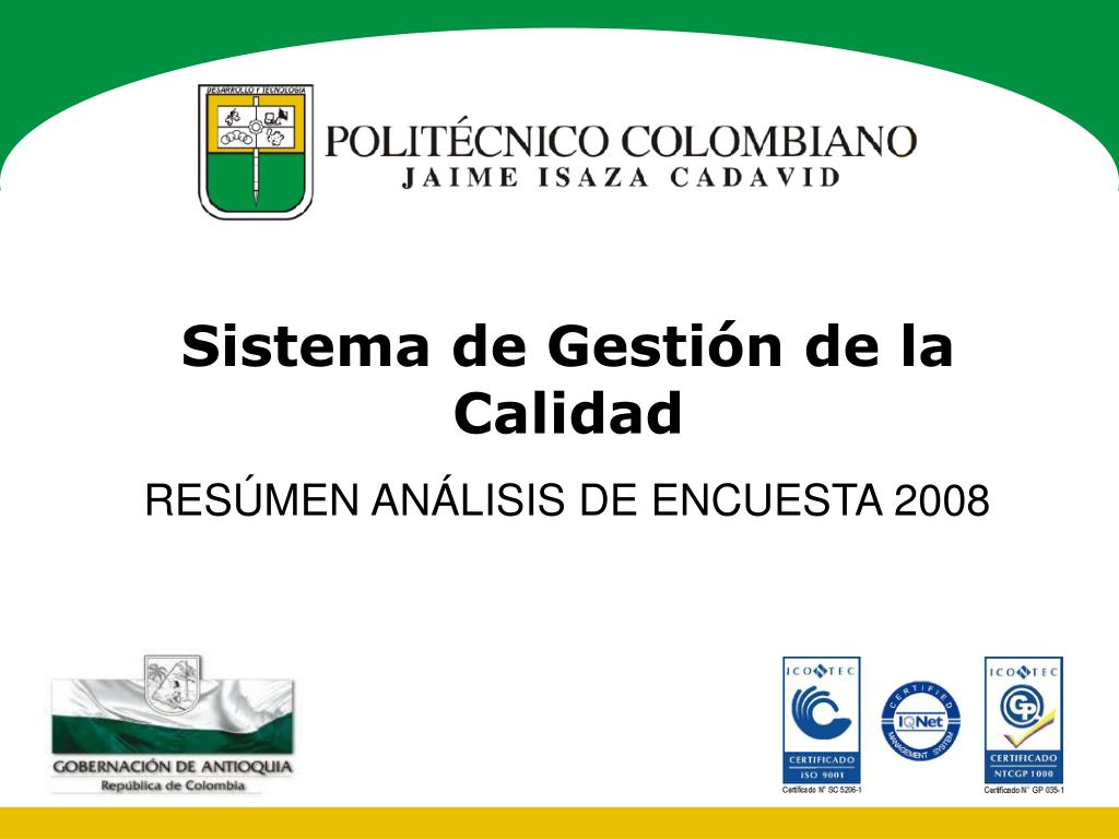 PPT - Sistema de Gestión de la Calidad PowerPoint Presentation, free ...