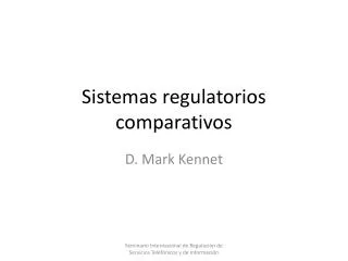 Sistemas regulatorios comparativos