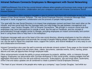 Intranet Software Connects Employees to Management with Soci