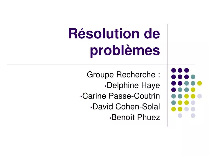 r solution de probl mes