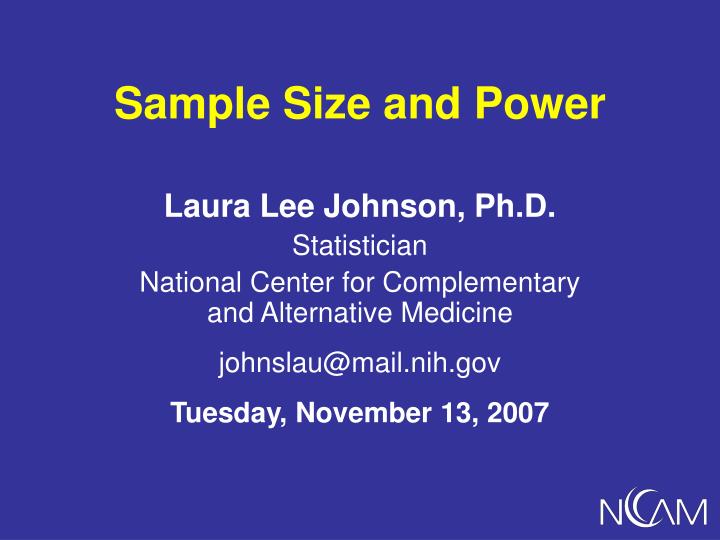 sample size and power