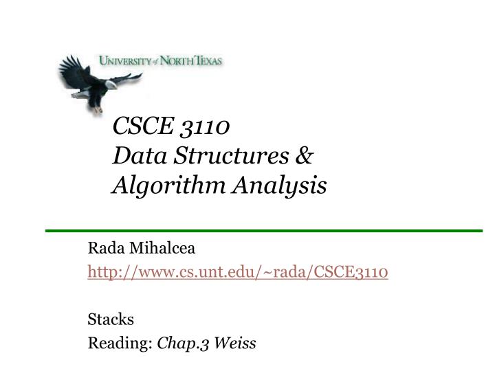 csce 3110 data structures algorithm analysis