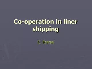 Co-operation in liner shipping