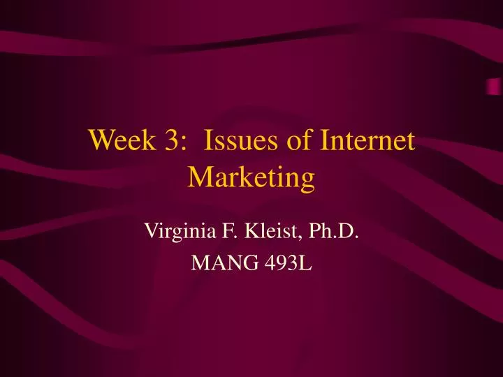 week 3 issues of internet marketing