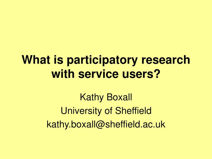 what is participatory research with service users