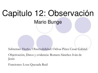 capitulo 12 observaci n mario bunge