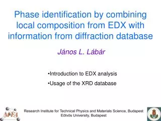 Phase identification by combining local composition from EDX with information from diffraction database