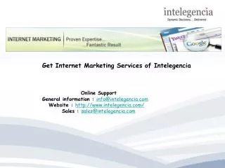 Get Internet Marketing Services of Intelegencia
