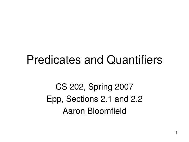 predicates and quantifiers