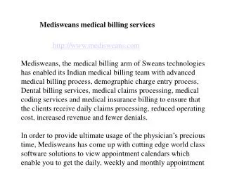 Medisweans now embrace advanced medical billing services..