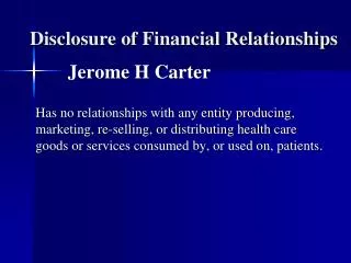 Jerome H Carter