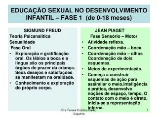 EDUCAÇÃO SEXUAL NO DESENVOLVIMENTO INFANTIL – FASE 1 (de 0-18 meses)