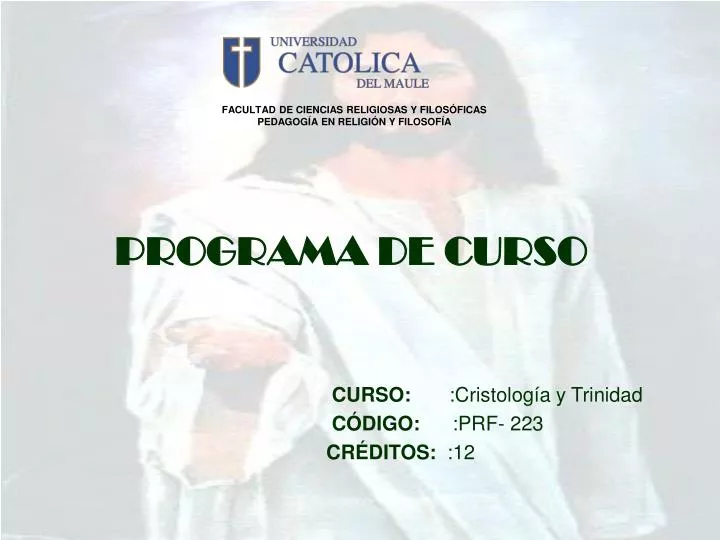 programa de curso curso cristolog a y trinidad c digo prf 223 cr ditos 12