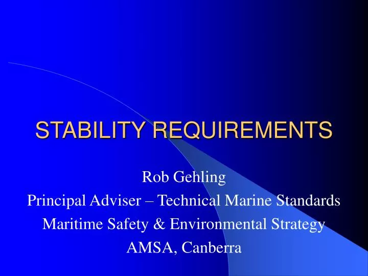 stability requirements