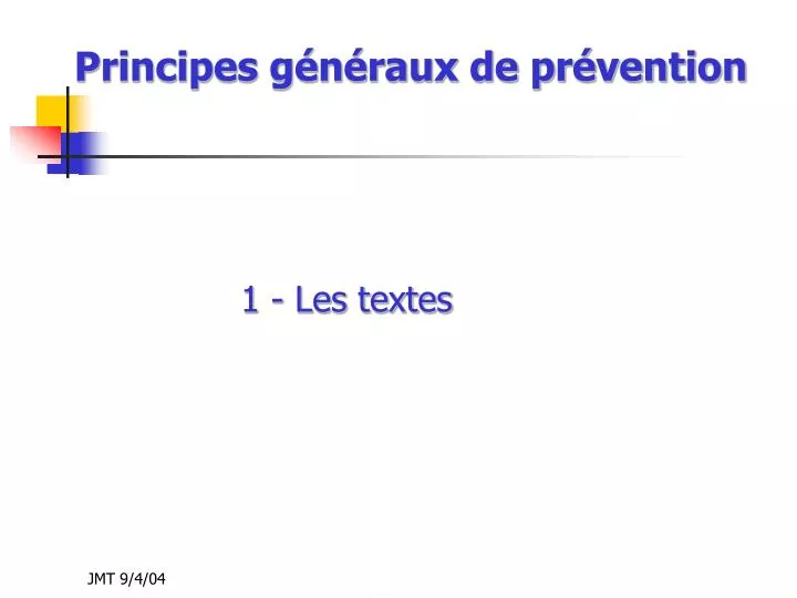 principes g n raux de pr vention