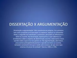 disserta o x argumenta o