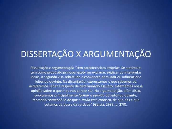 disserta o x argumenta o