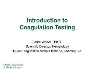 Introduction to Coagulation Testing