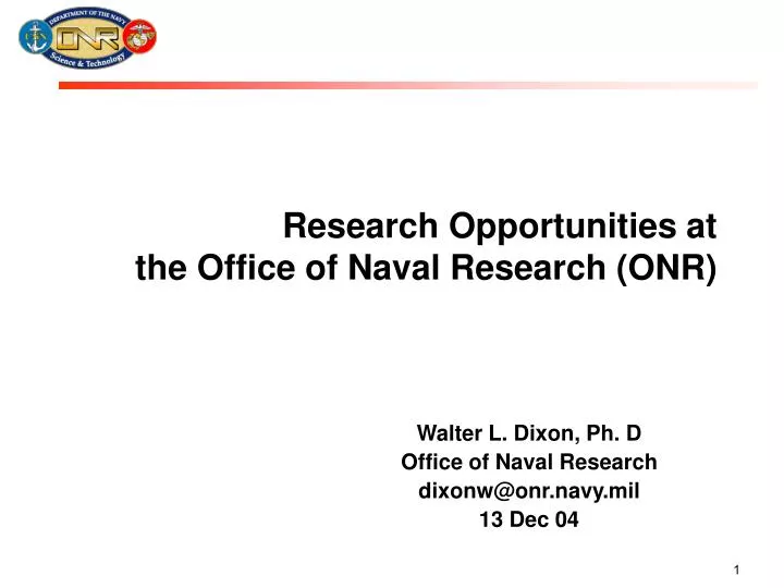 research opportunities at the office of naval research onr