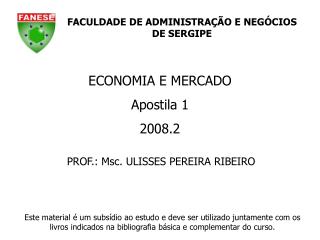 ECONOMIA E MERCADO Apostila 1 2008.2