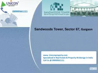 Sandwoods Tower Gurgaon-Call 09999561111 to Book Office Now!