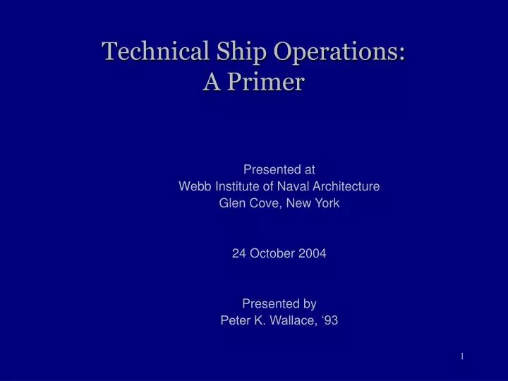 technical ship operations a primer