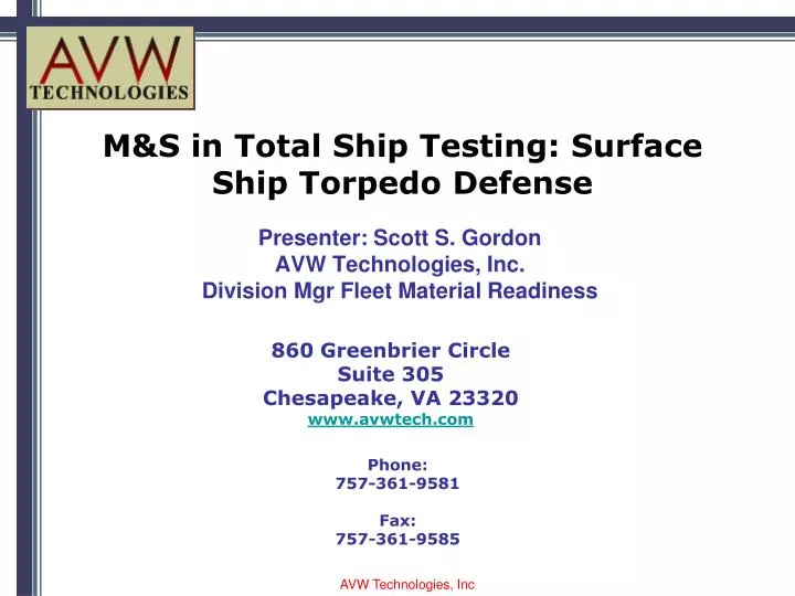m s in total ship testing surface ship torpedo defense