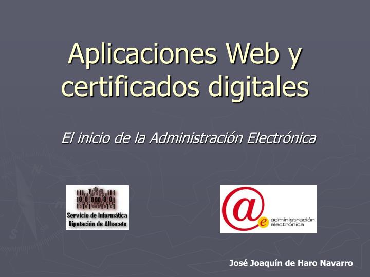 aplicaciones web y certificados digitales