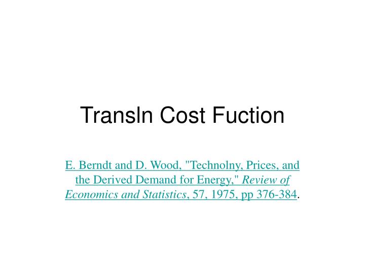 transln cost fuction