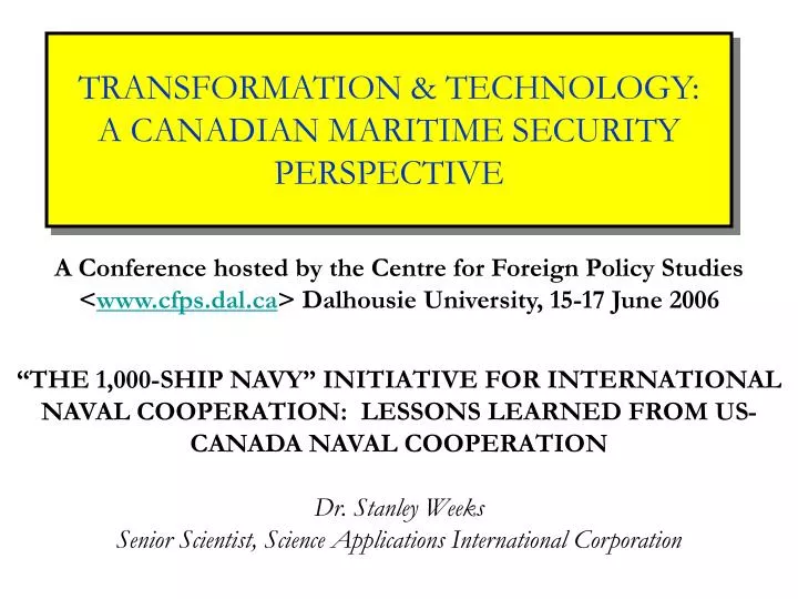 transformation technology a canadian maritime security perspective