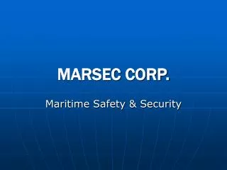 MARSEC CORP.