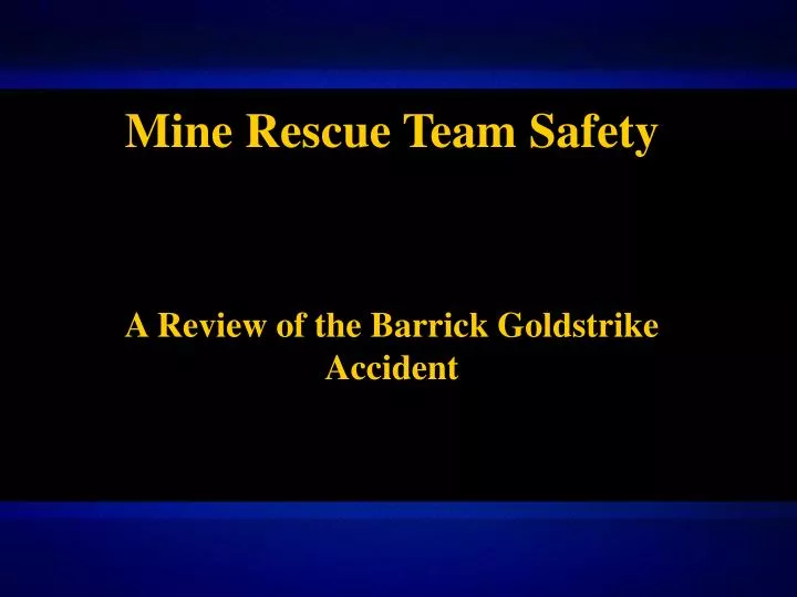mine rescue team safety