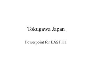Tokugawa Japan
