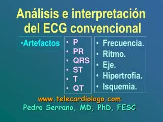 Análisis e interpretación del ECG convencional