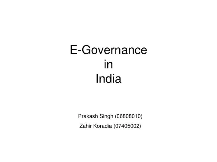 e governance in india