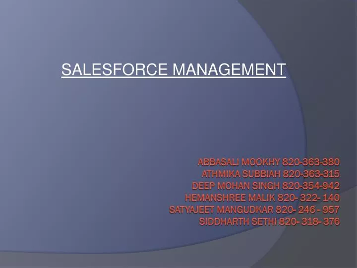 salesforce management