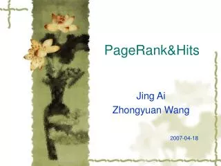 PageRank&amp;Hits