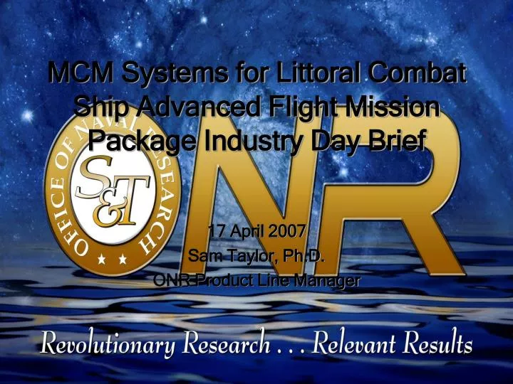 mcm systems for littoral combat ship advanced flight mission package industry day brief