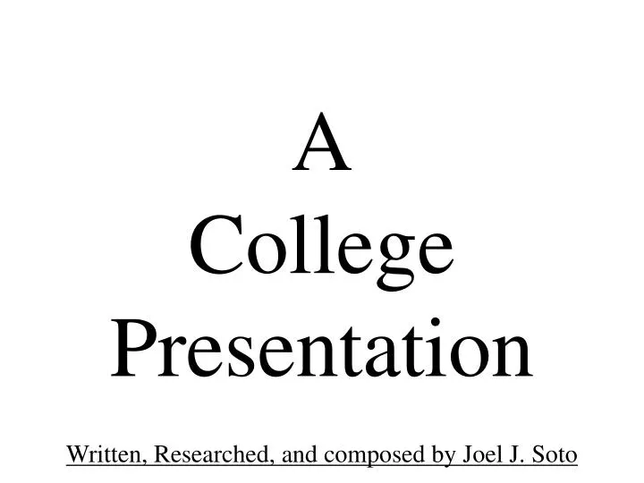 a college presentation